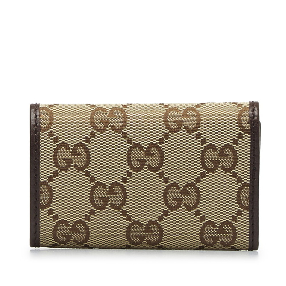 Gucci Gg Canvas Interlocking G Key Case Beige Bro… - image 3